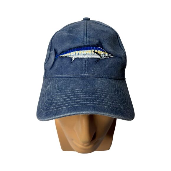Marlin Sport Cap Blue Fishing Hat Embroidered Fish Angler Ocean Deep Dad Cap - Picture 1 of 6